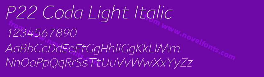 P22 Coda Light ItalicPreview P22 Coda Light ItalicPreview