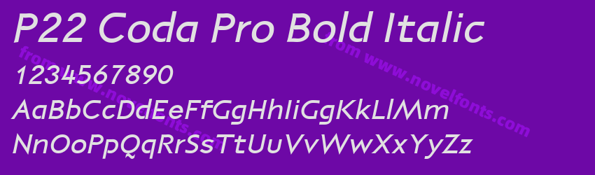 P22 Coda Pro Bold ItalicPreview P22 Coda Pro Bold ItalicPreview