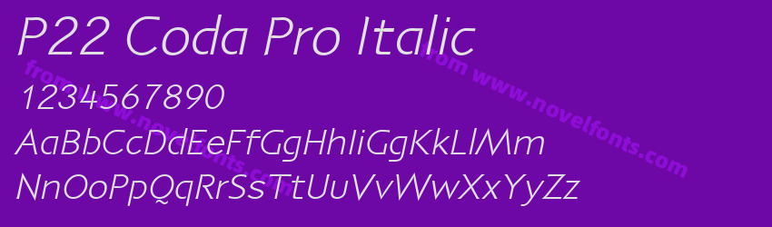 P22 Coda Pro ItalicPreview P22 Coda Pro ItalicPreview