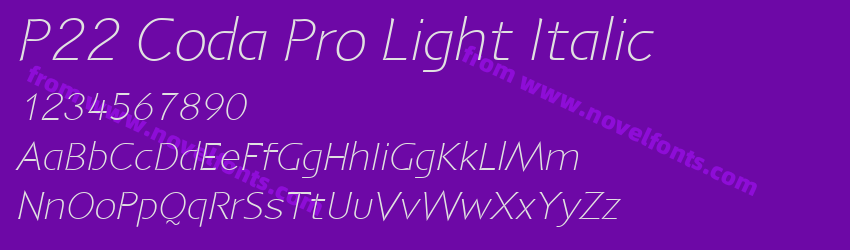 P22 Coda Pro Light ItalicPreview P22 Coda Pro Light ItalicPreview