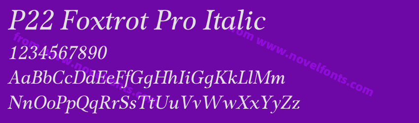 P22 Foxtrot Pro ItalicPreview P22 Foxtrot Pro ItalicPreview