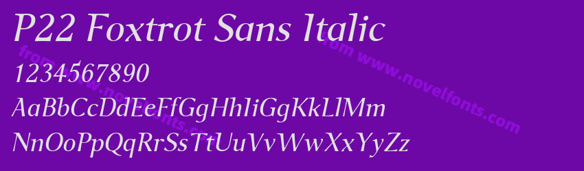 P22 Foxtrot Sans ItalicPreview P22 Foxtrot Sans ItalicPreview