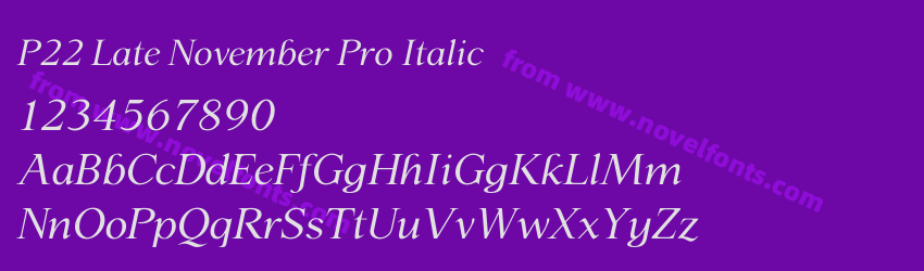 P22 Late November Pro ItalicPreview P22 Late November Pro ItalicPreview