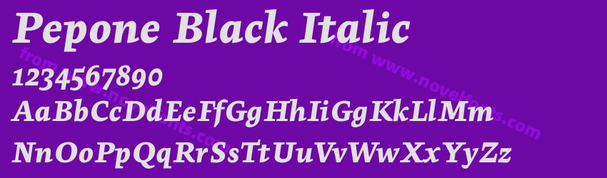Pepone Black ItalicPreview Pepone Black ItalicPreview