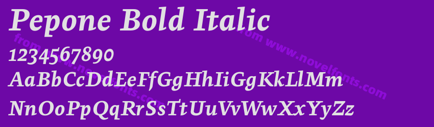 Pepone Bold ItalicPreview Pepone Bold ItalicPreview
