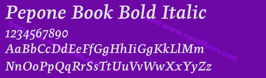 Pepone Book Bold ItalicPreview Pepone Book Bold ItalicPreview