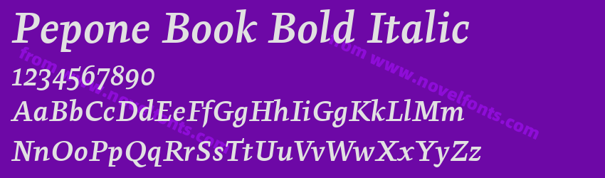 Pepone Book Bold ItalicPreview Pepone Book Bold ItalicPreview