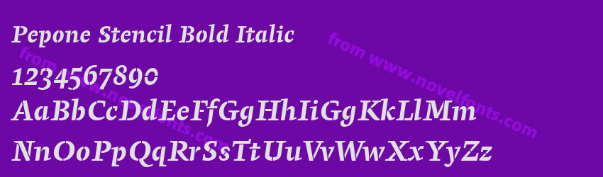 Pepone Stencil Bold ItalicPreview Pepone Stencil Bold ItalicPreview
