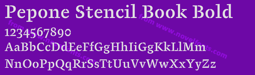 Pepone Stencil Book BoldPreview Pepone Stencil Book BoldPreview