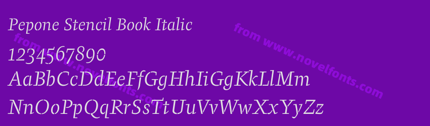 Pepone Stencil Book ItalicPreview Pepone Stencil Book ItalicPreview