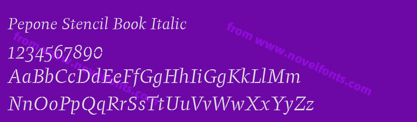 Pepone Stencil Book ItalicPreview Pepone Stencil Book ItalicPreview