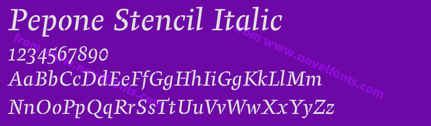 Pepone Stencil ItalicPreview Pepone Stencil ItalicPreview