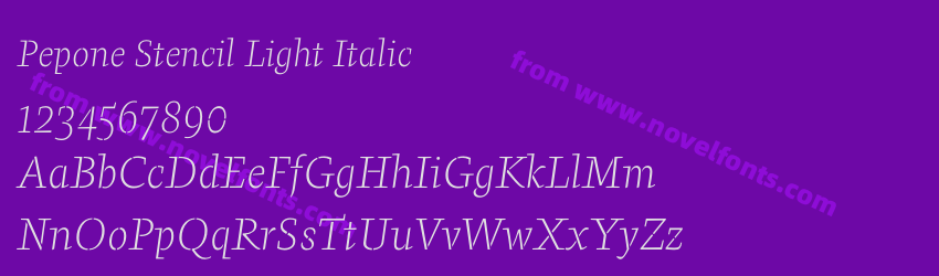 Pepone Stencil Light ItalicPreview Pepone Stencil Light ItalicPreview