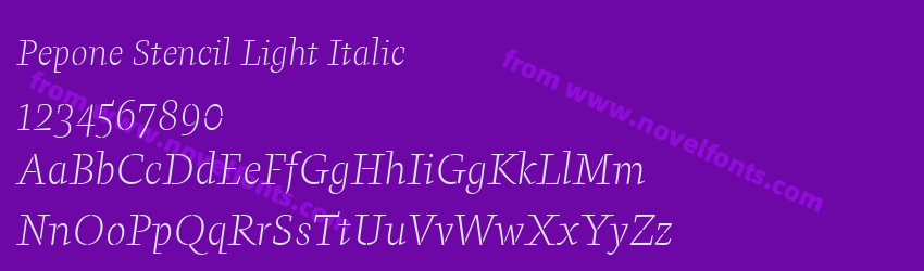 Pepone Stencil Light ItalicPreview Pepone Stencil Light ItalicPreview
