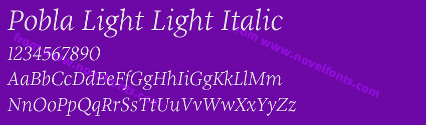 Pobla Light Light ItalicPreview Pobla Light Light ItalicPreview