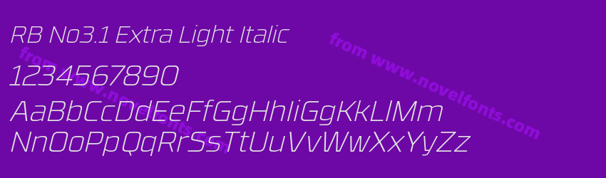 RB No3.1 Extra Light ItalicPreview RB No3.1 Extra Light ItalicPreview
