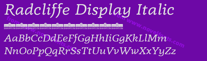 Radcliffe Display ItalicPreview Radcliffe Display ItalicPreview