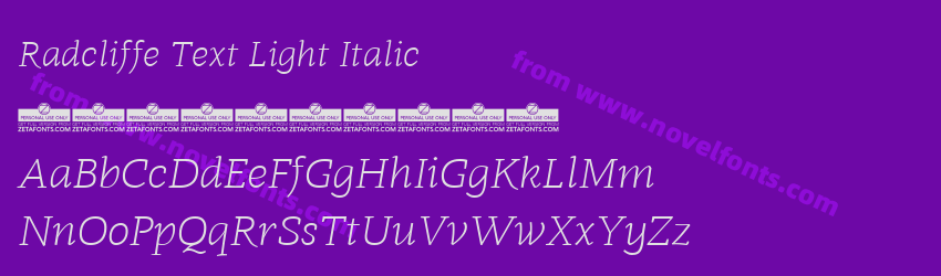 Radcliffe Text Light ItalicPreview Radcliffe Text Light ItalicPreview