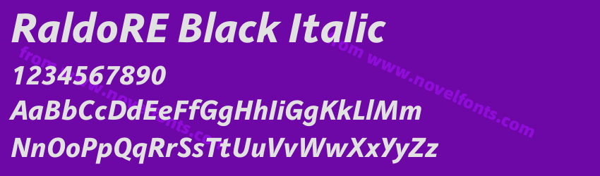RaldoRE Black ItalicPreview RaldoRE Black ItalicPreview