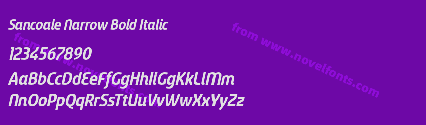 Sancoale Narrow Bold ItalicPreview Sancoale Narrow Bold ItalicPreview