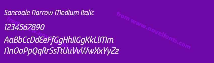 Sancoale Narrow Medium ItalicPreview Sancoale Narrow Medium ItalicPreview