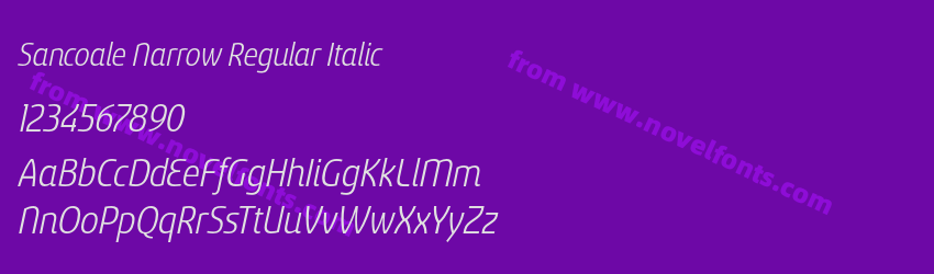 Sancoale Narrow Regular ItalicPreview Sancoale Narrow Regular ItalicPreview