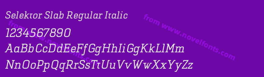 Selektor Slab Regular ItalicPreview Selektor Slab Regular ItalicPreview