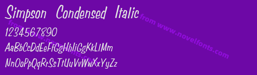 Simpson Condensed ItalicPreview Simpson Condensed ItalicPreview