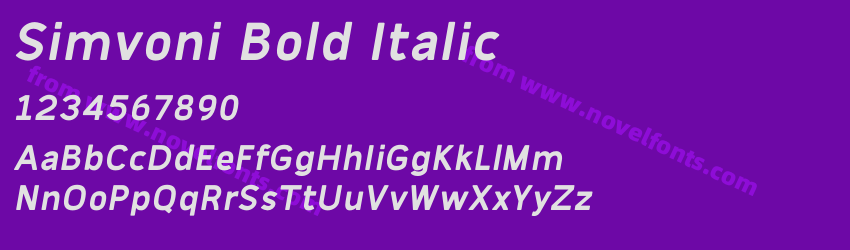 Simvoni Bold ItalicPreview Simvoni Bold ItalicPreview