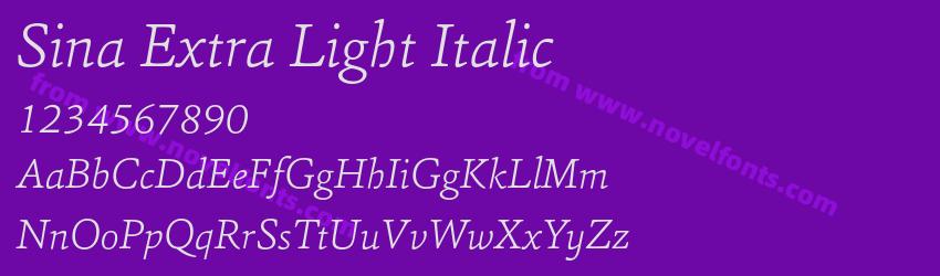 Sina Extra Light ItalicPreview Sina Extra Light ItalicPreview