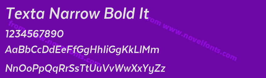 Texta Narrow Bold ItPreview Texta Narrow Bold ItPreview