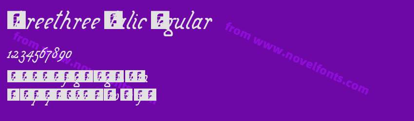 Threethree Italic RegularPreview Threethree Italic RegularPreview