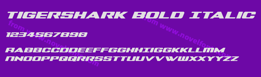 Tigershark Bold ItalicPreview Tigershark Bold ItalicPreview