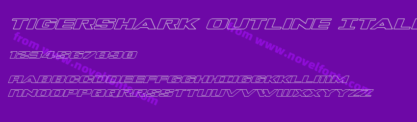 Tigershark Outline ItalicPreview Tigershark Outline ItalicPreview