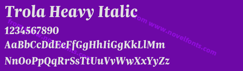 Trola Heavy ItalicPreview Trola Heavy ItalicPreview
