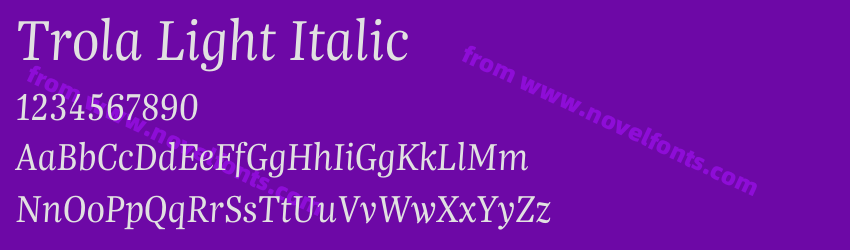 Trola Light ItalicPreview Trola Light ItalicPreview
