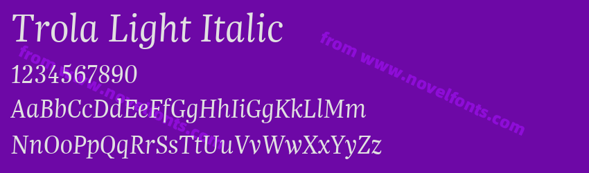 Trola Light ItalicPreview Trola Light ItalicPreview