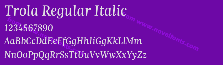 Trola Regular ItalicPreview Trola Regular ItalicPreview