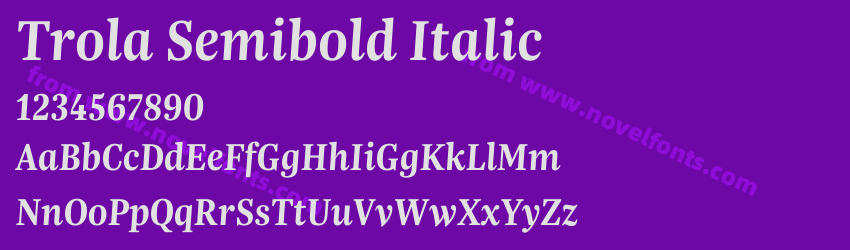 Trola Semibold ItalicPreview Trola Semibold ItalicPreview