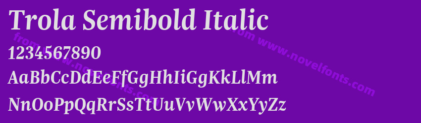 Trola Semibold ItalicPreview Trola Semibold ItalicPreview