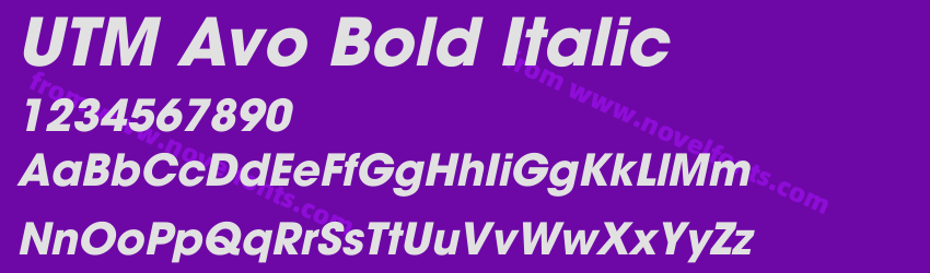 UTM Avo Bold ItalicPreview