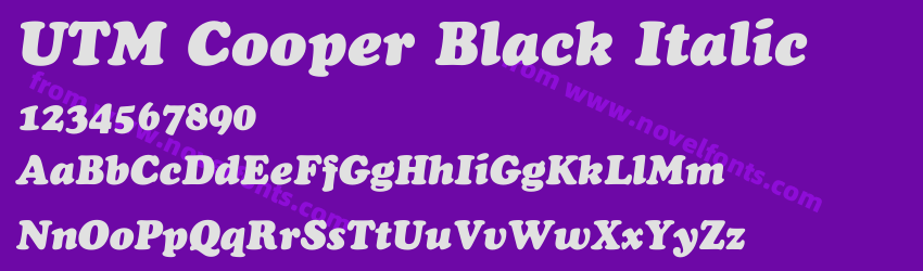 UTM Cooper Black ItalicPreview UTM Cooper Black ItalicPreview