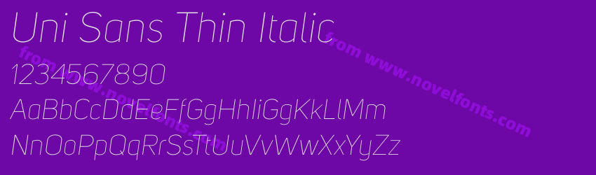 Uni Sans Thin ItalicPreview Uni Sans Thin ItalicPreview