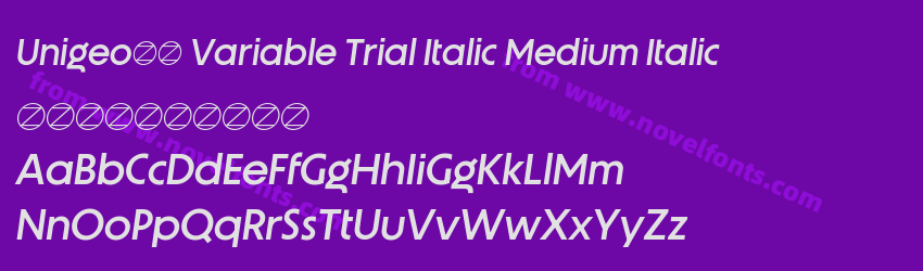 Unigeo64 Variable Trial Italic Medium ItalicPreview Unigeo64 Variable Trial Italic Medium ItalicPreview