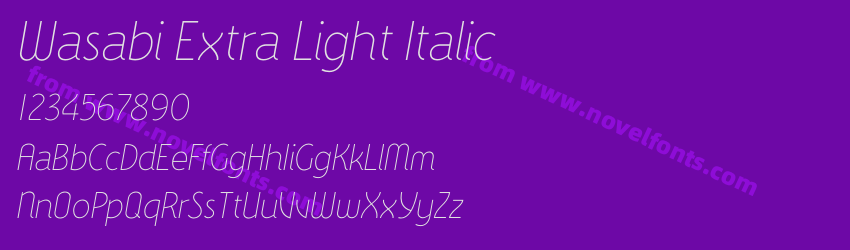 Wasabi Extra Light ItalicPreview Wasabi Extra Light ItalicPreview