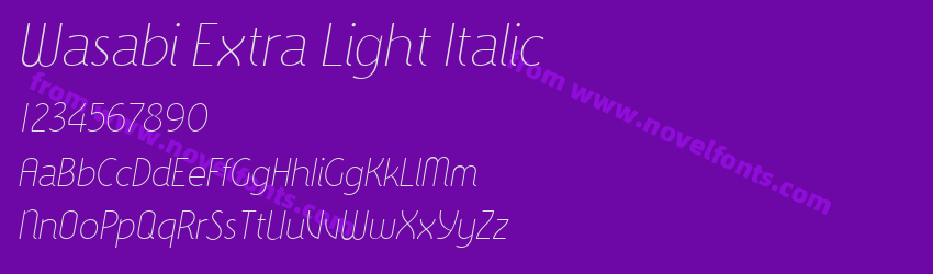 Wasabi Extra Light ItalicPreview Wasabi Extra Light ItalicPreview