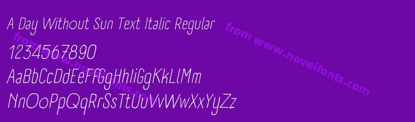 A Day Without Sun Text Italic RegularPreview
