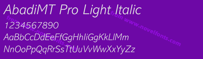 AbadiMT Pro Light ItalicPreview AbadiMT Pro Light ItalicPreview