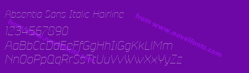 Absentia Sans Italic HairlinePreview Absentia Sans Italic HairlinePreview