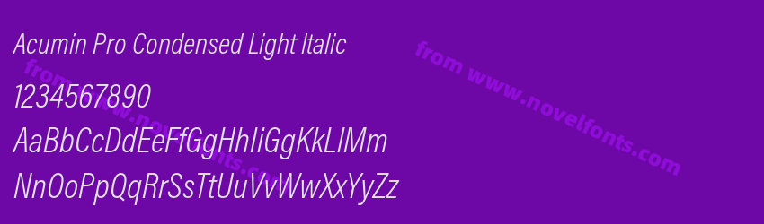 Acumin Pro Condensed Light ItalicPreview Acumin Pro Condensed Light ItalicPreview